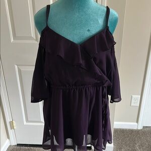 Torrid size 0 purple ruffle top